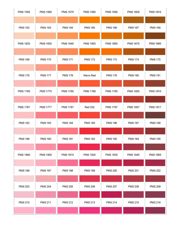 Pantone Colour Chart 02
