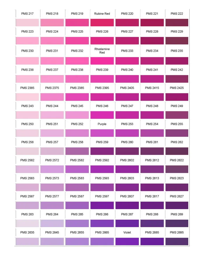 Pantone Colour Chart 03